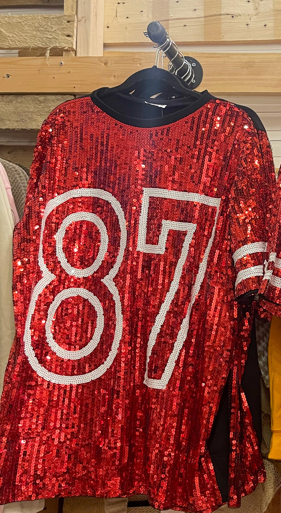 KELCE TOP (RED & SILVER)