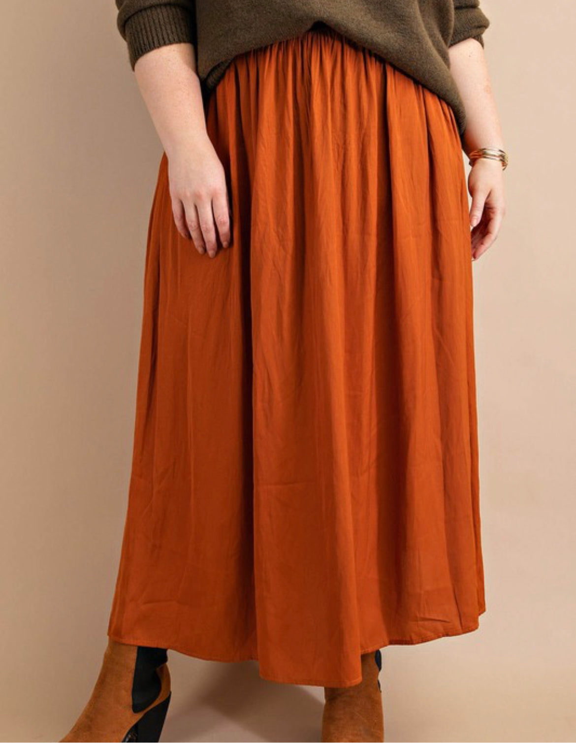 THANKFUL FOR YOU SKIRT - RUST (SIZES S - 2X)