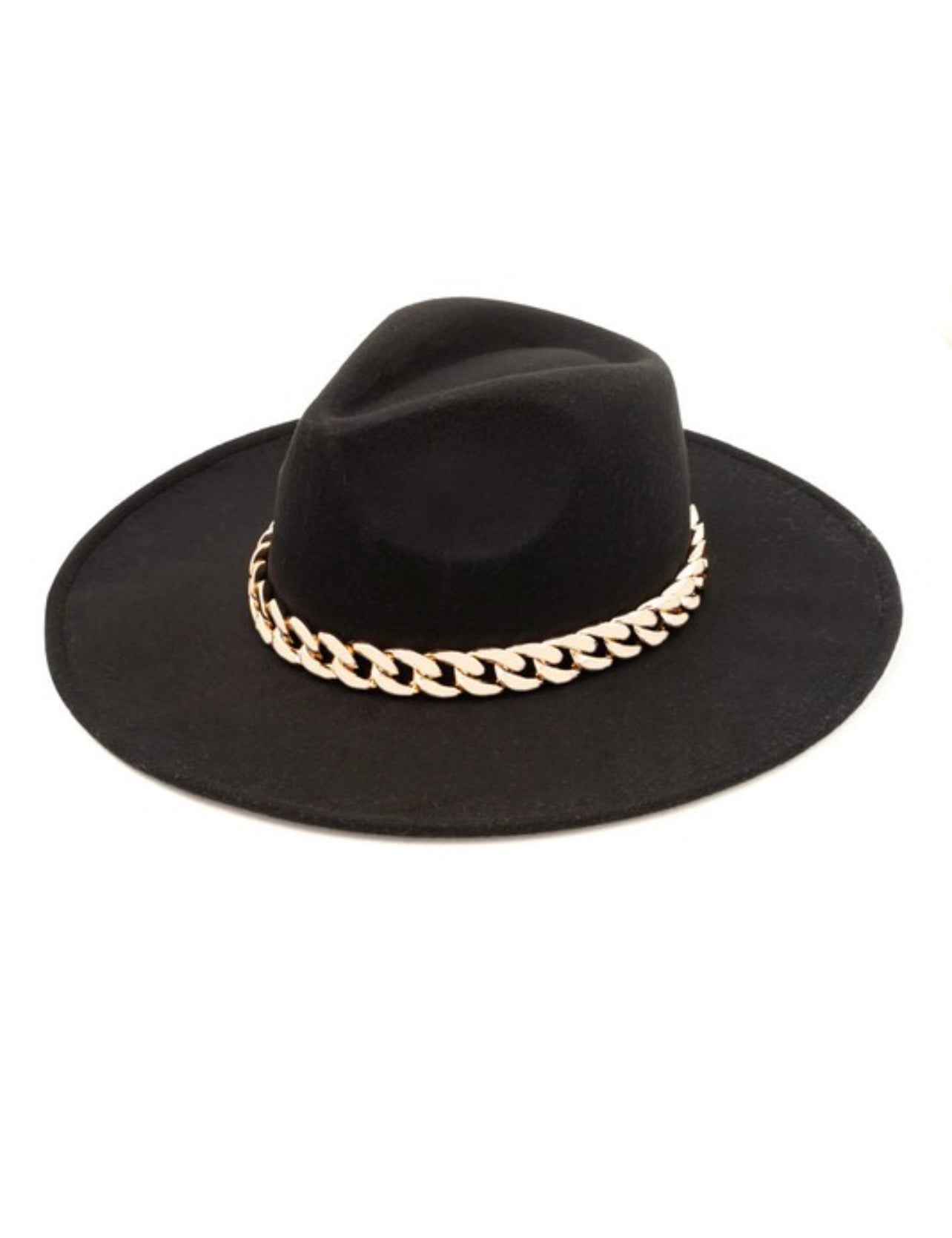MADISON CHAIN BELTED HAT (BLACK/GOLD)